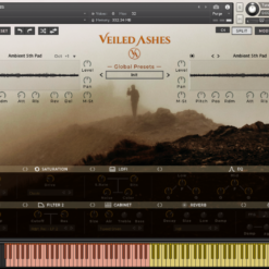 The main user interface for the kontakt 6 library veiled ashes